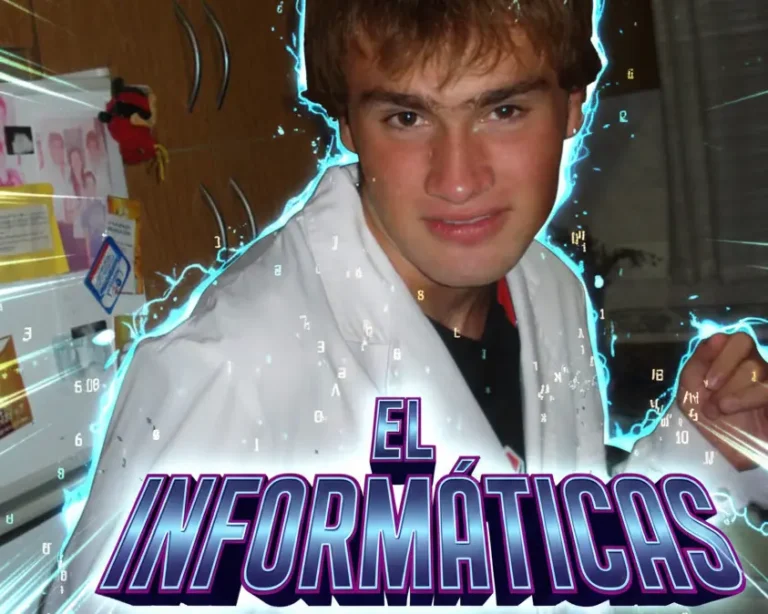 Chico con guardapolvo de laboratorio y cara de hacker