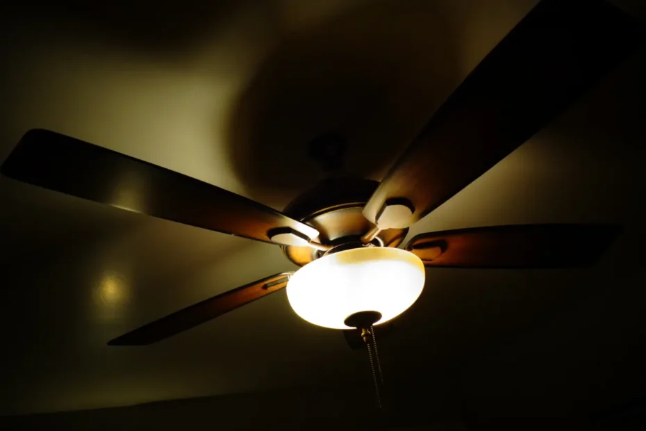 Ceiling fan at night